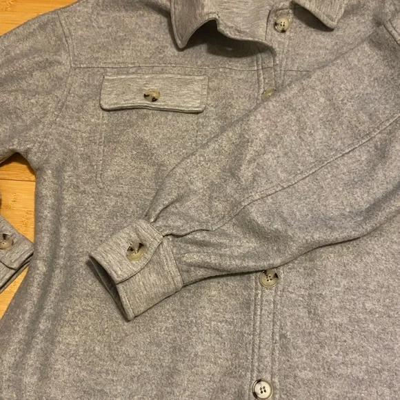 Mountain and Isles Gray Knit Shacket Shirt Jacket Unisex Size M - Picture 5 of 7